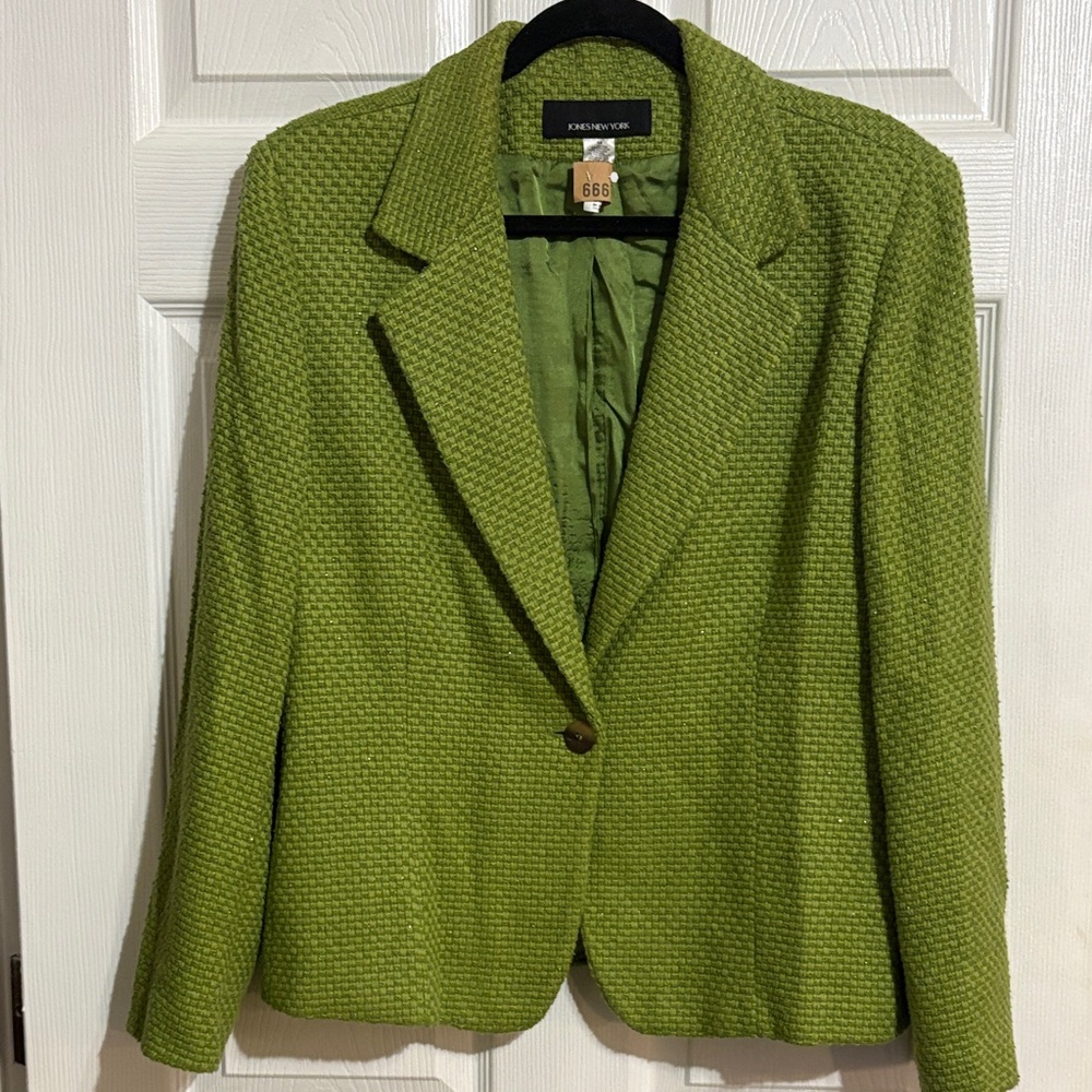Jones New York Olive Textured Blazer